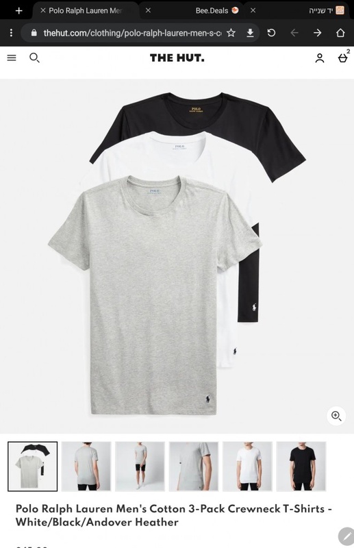 Polo Ralph Lauren Men's Cotton 3-Pack Crewneck T-Shirts - White/Black/Andover Heather | TheHut.com