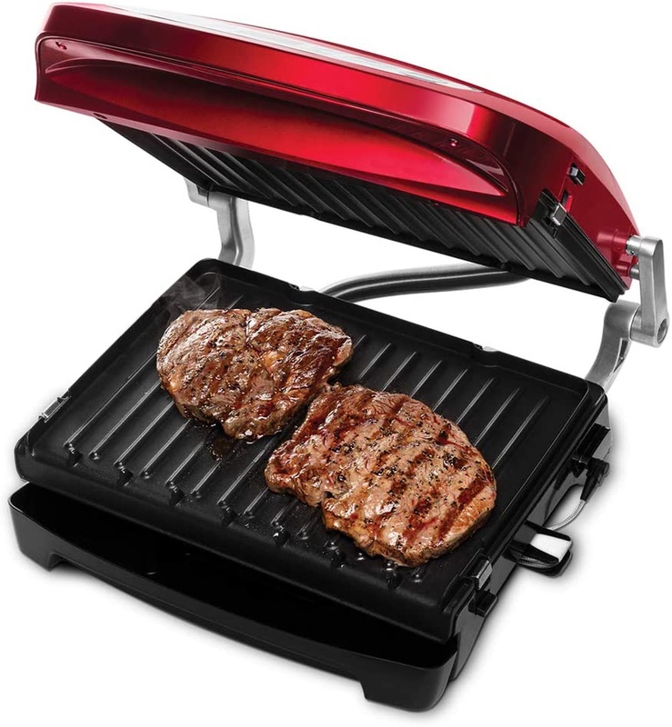 George Foreman Grill de Precision Evolve - Parrilla Eléctrica, Dispositivo Inteligente de Temperatura, Función Rápida para Carne y Sellado, 5 Raciones, 1440 W, Rojo - 24001-56 : Amazon.es: Hogar y cocina
