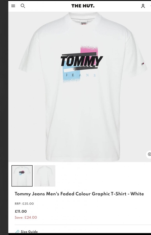 Tommy Jeans Men's Faded Colour Graphic T-Shirt - White | TheHut.com