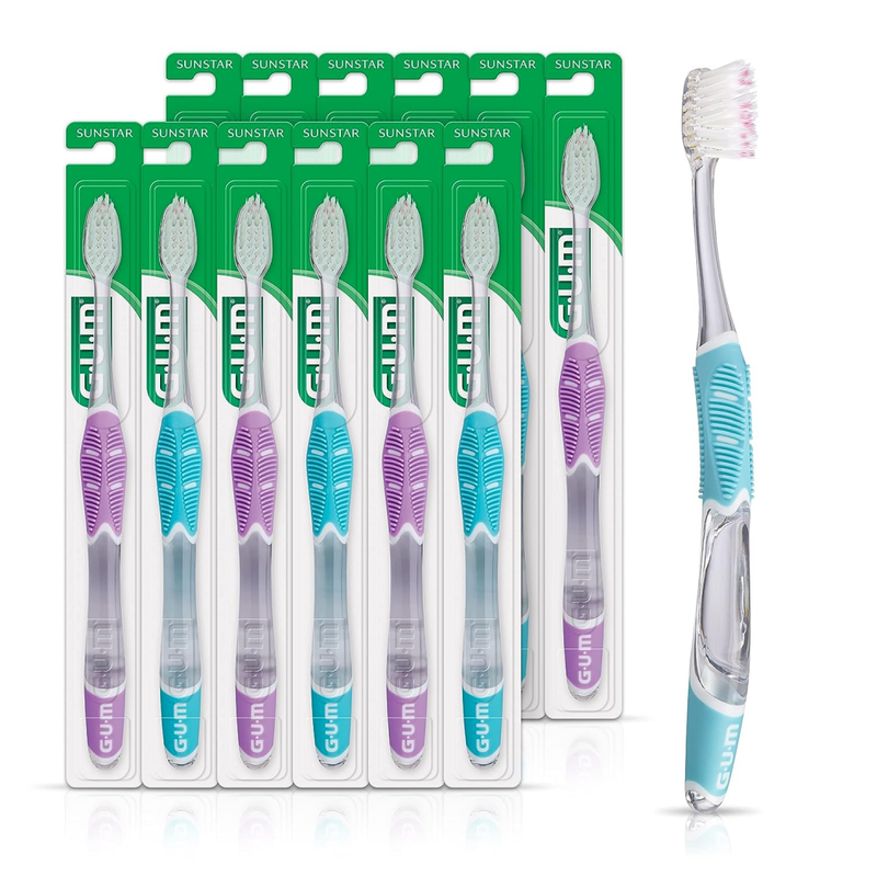 Amazon.com: GUM Sensitive Technique Deep Clean Toothbrush, Compact Head, 1ct (12pk) : Health & Household
