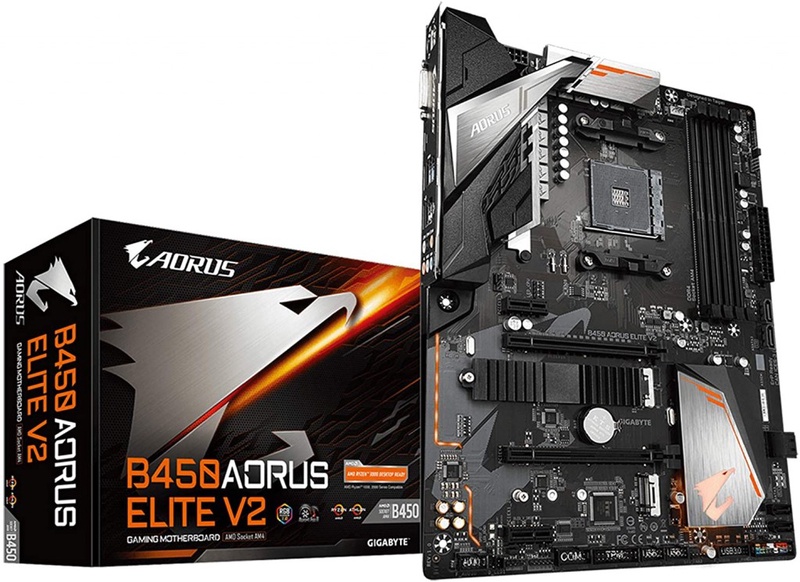 GIGABYTE B450 AORUS Elite (AMD Ryzen AM4/ATX/M.2 Thermal Guard/Hmdi/DVI/USB 3.1/DDR4/Motherboard) - Gigabyte