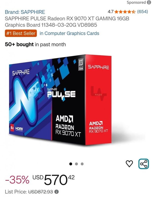 Amazon.co.jp: SAPPHIRE PULSE Radeon RX 9070 XT GAMING 16GB Graphics Board 11348-03-20G VD8985 : Computers