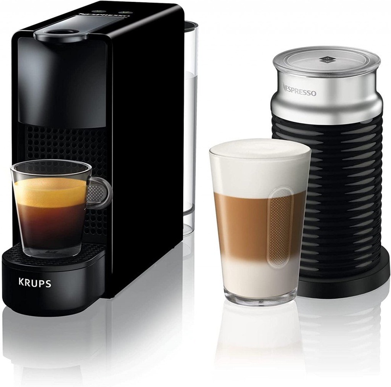 Krups Nespresso Essenza Mini XN1118 coffee capsule machine (1310 watts, 0.7 liters, 19 bar, including Aeroccino milk frother) black : Amazon.de: Home & Kitchen