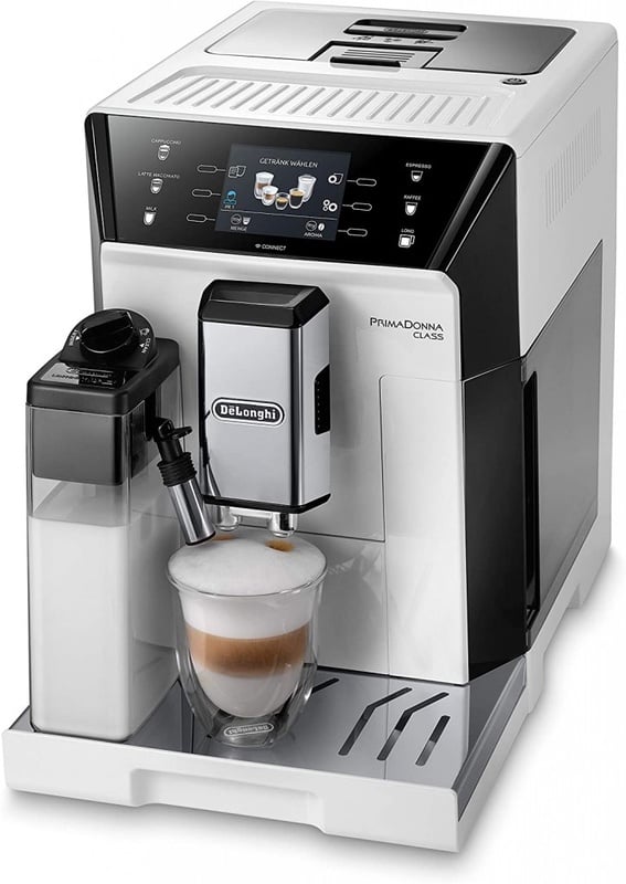 Amazon.de: De'Longhi PrimaDonna Class ECAM 556.55.W Kaffeevollautomat mit Milchsystem, Cappuccino und Espresso auf Knopfdruck, 3, 5 Zoll TFT Farbdisplay und App-Steuerung, weiß