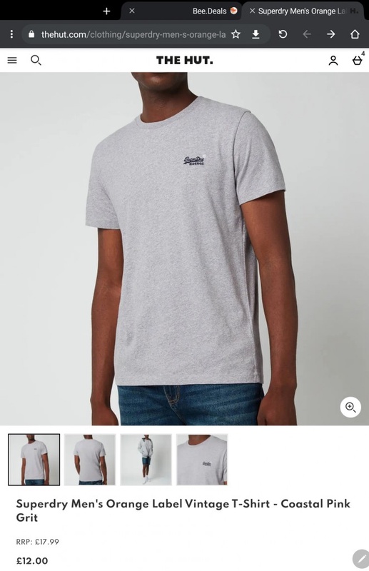 Superdry Men's Orange Label Vintage T-Shirt - Coastal Pink Grit | TheHut.com