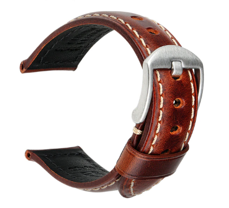 Luxury Italian Full Grain Leather Watch Band Men's Vintage Watch Strap With Butterfly Buckle Smart Watchband For Panerai - Watchbands - AliExpress