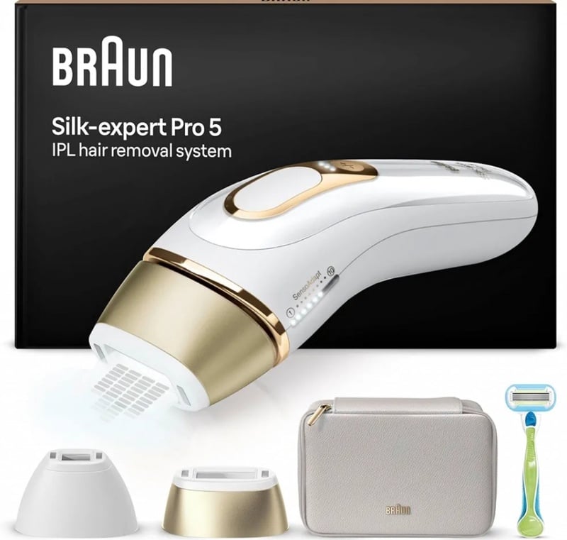 Braun Silk-expert Pro 5 PL5152 IPL, Luce Pulsata Rimozione Dei Capelli A Casa, Custodia, Rasoio Di Epilazione Venere, 2 Testine : Amazon.it: Salute e cura della persona