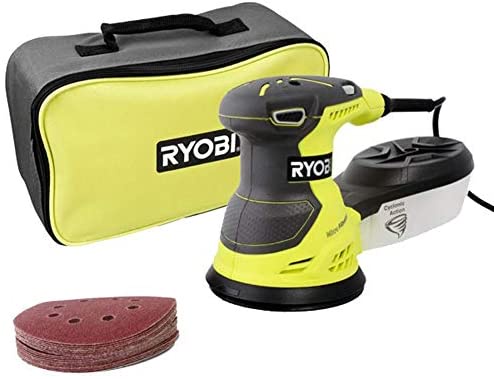 Ryobi Exzenterschleifer ROS300A (300 W, Schleifteller 125 mm, inkl. 20 teiliges Schleifpapier-Set, Leerlaufdrehzahl 7000-12000 min-1) 5133001142: Amazon.de: Baumarkt