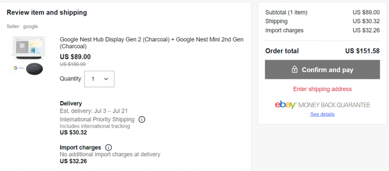 Google Nest Hub Display Gen 2 (Charcoal) + Google Nest Mini 2nd Gen (Charcoal)