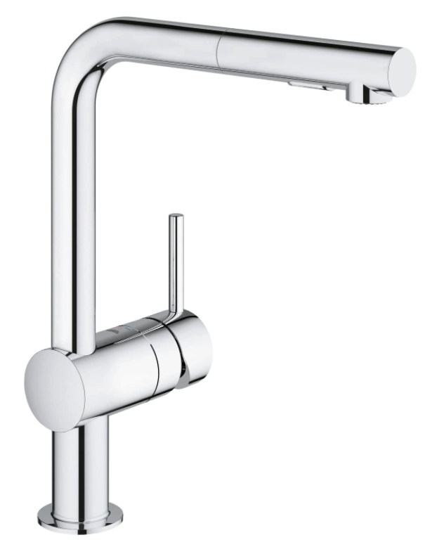 GROHE Robinet de cuisine évier Minta, robinet avec douchette extractible, inverseur 2 jets, bec en forme de L, installation et nettoyage facile, chromé, 30274000 (Import Allemagne) : Amazon.fr: Bricolage