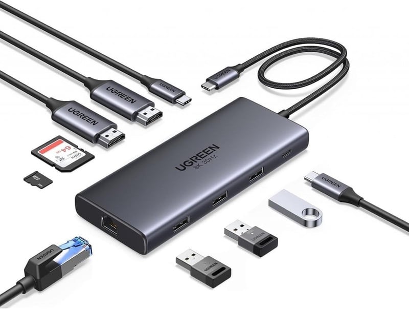 תחנת עגינה UGREEN Revodok Pro 10-in-1 עם שני HDMI באמזון ב-$37.98
