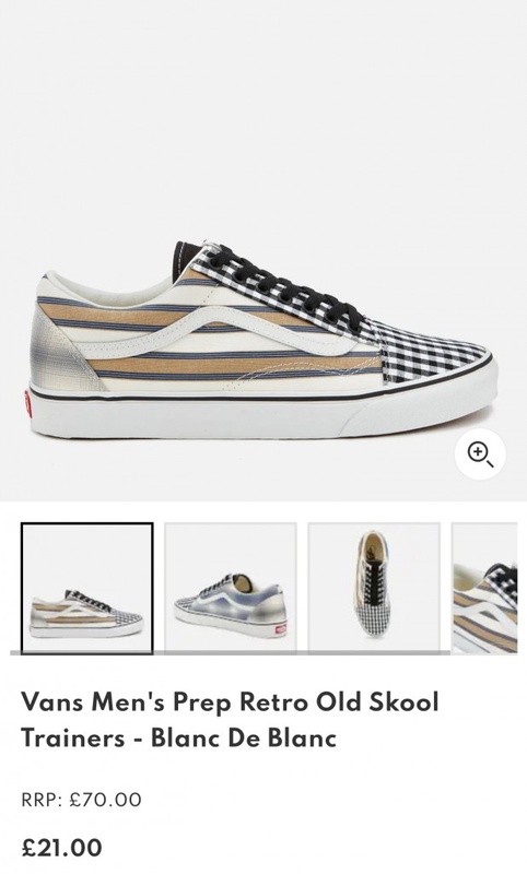 Vans Men's Prep Retro Old Skool Trainers - Blanc De Blanc | TheHut.com
