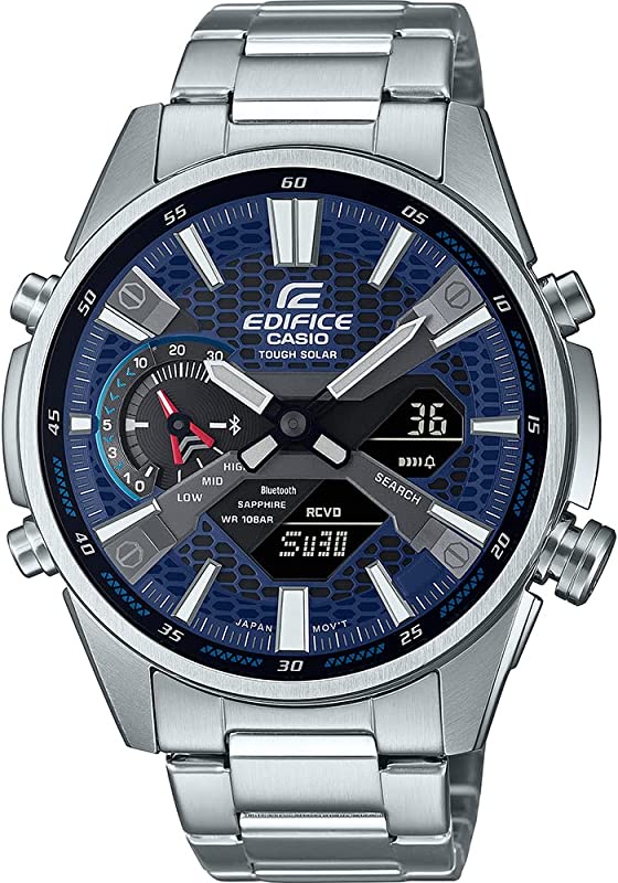 Casio Men's Analogue-Digital Quartz Watch with Stainless Steel Strap Silver : Amazon.co.uk: Watches