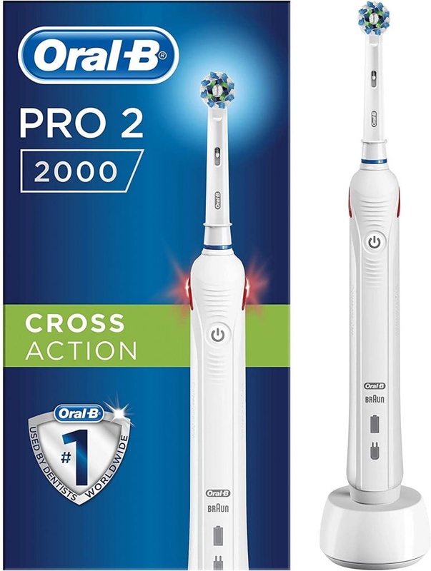 Oral-B Pro 2 2000 CrossAction Electric Rechargeable Toothbrush, 1 Handle, 2 Modes: Daily Clean and Sensitive, Gum Pressure Sensor, 1 Brush Head, 2 Pin UK Plug: Amazon.co.uk: Health & Personal Care