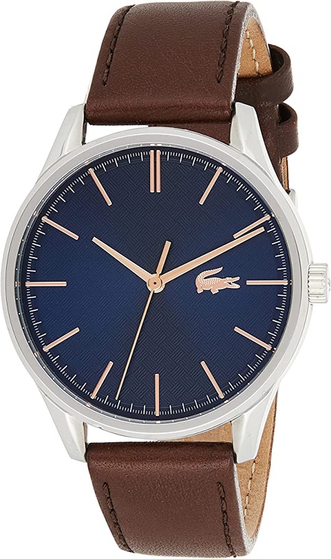 Lacoste Men's Analogue Quartz Watch with Leather Strap 2011046 : Amazon.co.uk: Watches