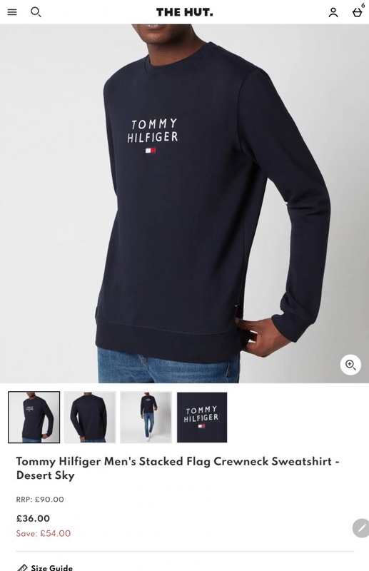 Tommy Hilfiger Men's Stacked Flag Crewneck Sweatshirt - Desert Sky | TheHut.com