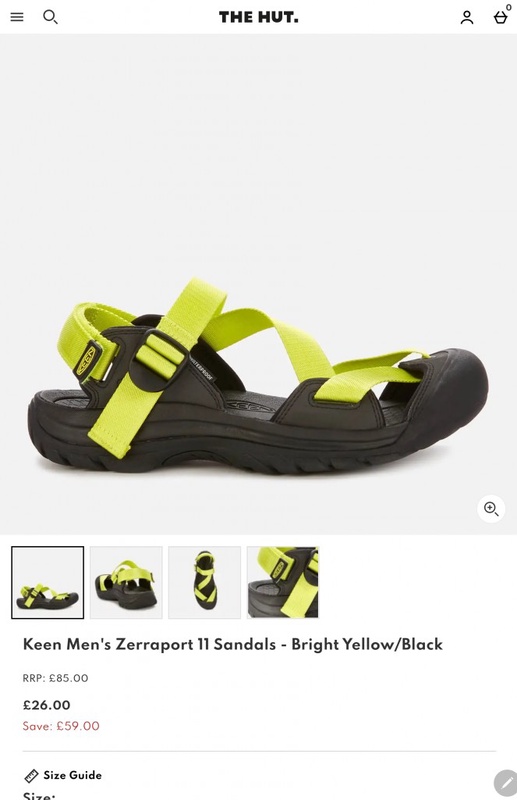 Keen Men's Zerraport 11 Sandals - Bright Yellow/Black | TheHut.com