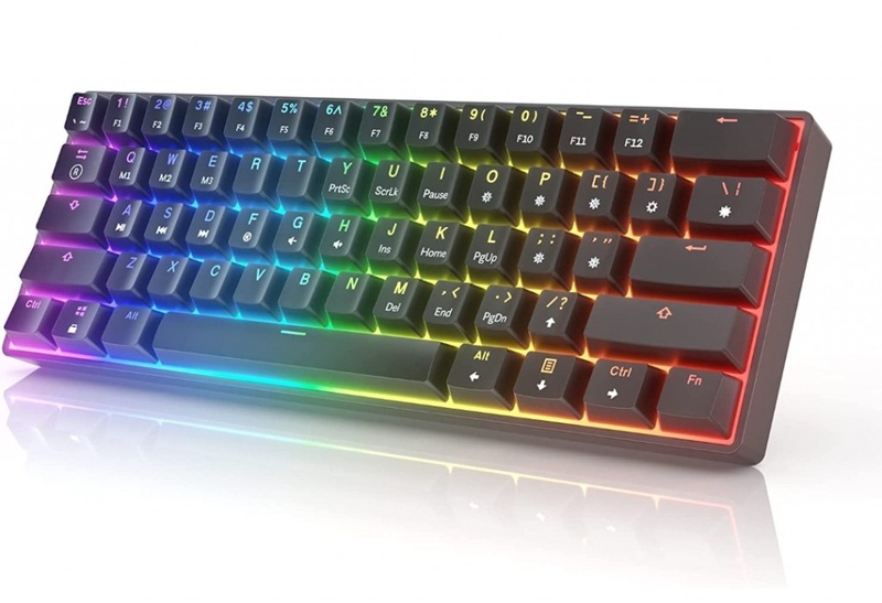 Amazon.com: HK GAMING GK61 Mechanical Gaming Keyboard - 61 Keys Multi Color RGB Illuminated LED Backlit Wired Programmable for PC/Mac Gamer Tactile (Gateron Optical Brown) : Video Games