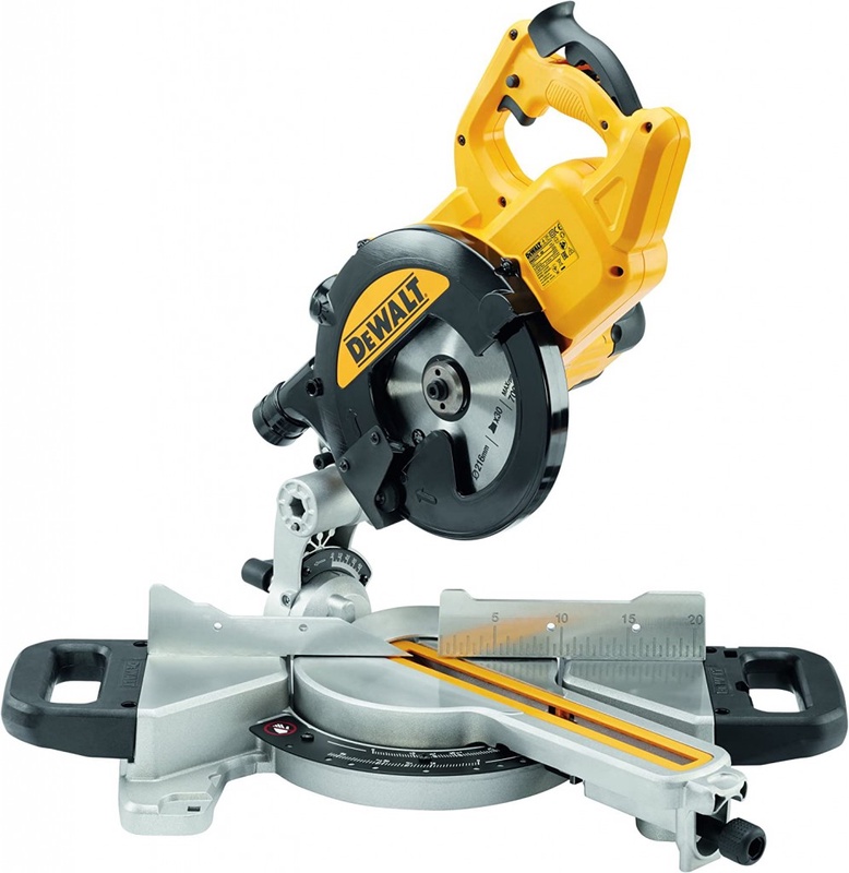 DEWALT DWS774-GB 216-mm 230V Slide Mitre Saw with XPS - Yellow/Black : Amazon.co.uk: DIY & Tools