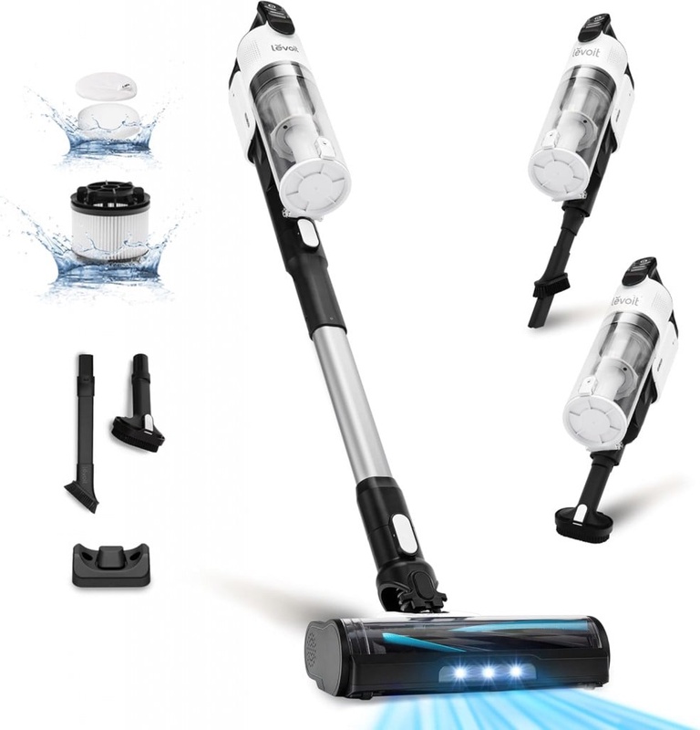 LEVOIT Aspirapolvere senza Fili Antigroviglio e Leggero, Fino a 50 Minuti, Luce LED, Filtrazione a 99,9%, 4 in 1 Scopa Elettronica senza Fili per Animali, Pavimento, Auto, 180W : Amazon.it: Casa e cucina