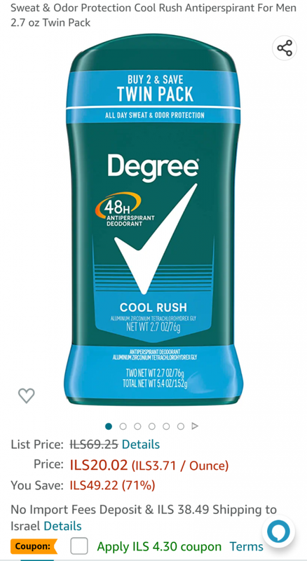 Amazon.com : Degree Men Original Antiperspirant Deodorant 48-Hour Sweat & Odor Protection Cool Rush Antiperspirant For Men 2.7 oz Twin Pack : Beauty & Personal Care
