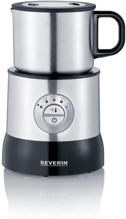 Amazon.de: SEVERIN Induktions-Milchaufschäumer, elektrischer Milchaufschäumer ohne Anbrennen, spülmaschinengeeigneter Milchschäumer, Edelstahl-gebürstet/schwarz, SM 3583