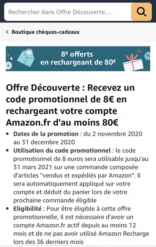Amazon.fr : Offre Découverte Amazon Recharge : Boutique chèques-cadeaux