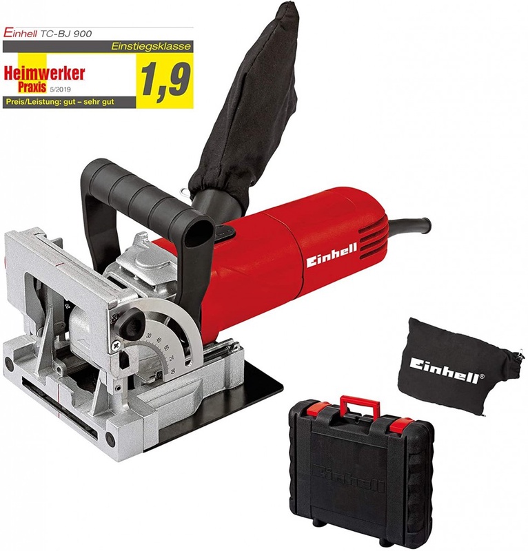 Einhell TC-BJ 900 flat dowel router (860 W 14 mm angle and height adjustment dust bag case) virtual bundle: Amazon.de: Baumarkt