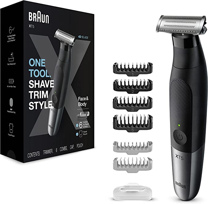 Braun Series XT5 One Blade Hybrid Beard & Stubble Trimmer, Electric Shaver for Men, Body Groomer for Manscaping With Travel Pouch, Gifts For Men, XT5200, Black Razor : Amazon.co.uk: Health & Personal Care