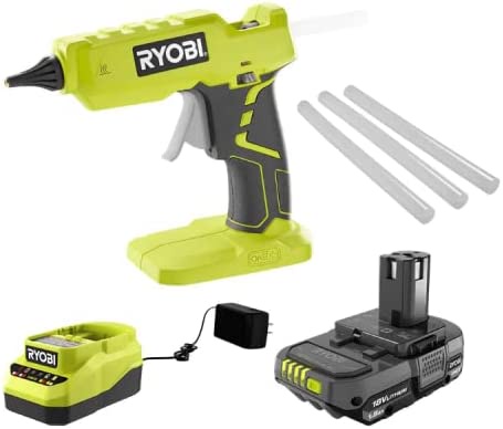 Amazon.com: Ryobi Cordless Full Size Glue Gun Kit with 1.5 Ah Battery, 18V Charger, and (3) 1/2 in. Glue Sticks : Tools & Home Improvement