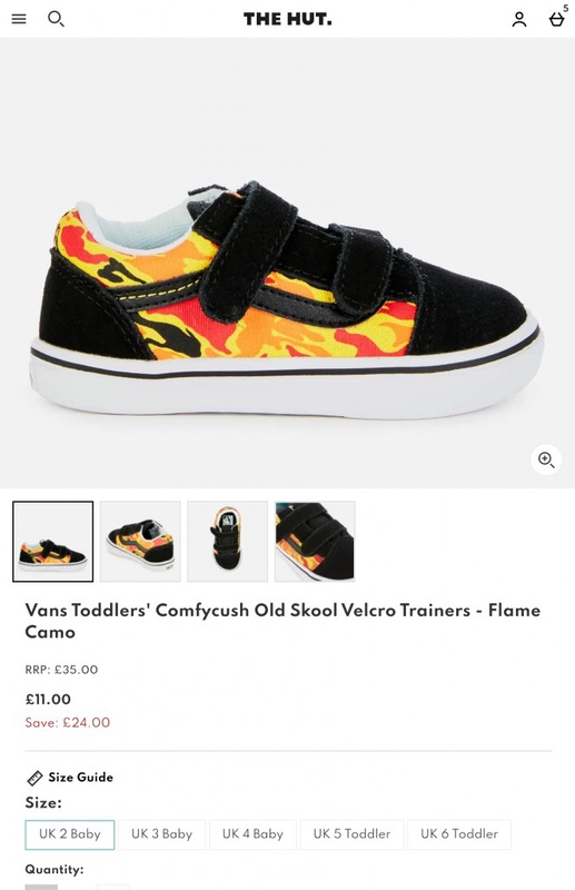 Vans Toddlers' Comfycush Old Skool Velcro Trainers - Flame Camo | TheHut.com