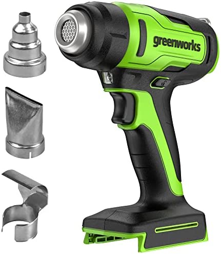 Greenworks G24HG Cordless Heat Gun Hot Air Gun, Fast Heat-Up in 9 Seconds, 6CFM, 2 Fan Speeds, WITHOUT 24V Battery & Charger, 3 Year Guarantee : Amazon.co.uk: DIY & Tools