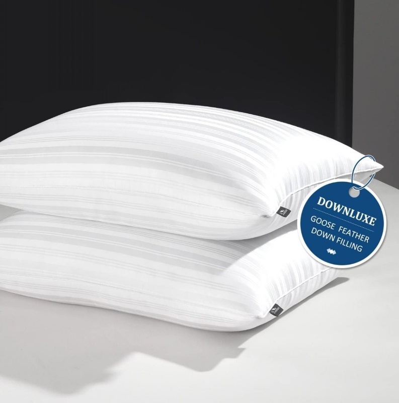 Amazon.com: downluxe Goose Down Pillows - Set of 2 Feather Pillows, Queen Size (20