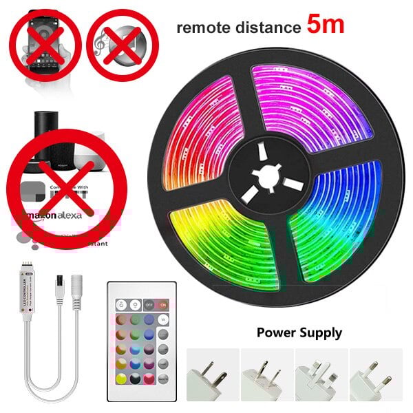 WIFI LED Strip Lights Bluetooth RGB Led light 5050 SMD 2835 Flexible 30M 25M Waterproof Tape Diode DC WIFI 24K Control+Adapter|LED Strips| - AliExpress