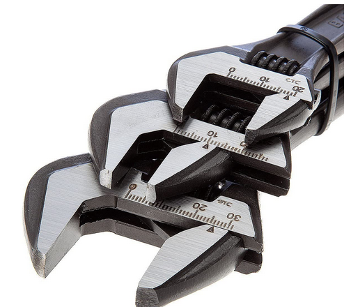 Bahco BHADJUST 3 ADJ3 Set of 3 Adjustable Wrenches (8070/8071 / 8072), Grey, 16 degree head angle : Amazon.co.uk: DIY & Tools