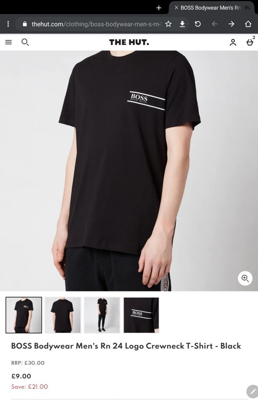 BOSS Bodywear Men's Rn 24 Logo Crewneck T-Shirt - Black | TheHut.com