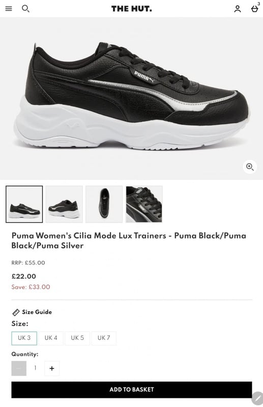 Puma Women's Cilia Mode Lux Trainers - Puma Black/Puma Black/Puma Silver | TheHut.com