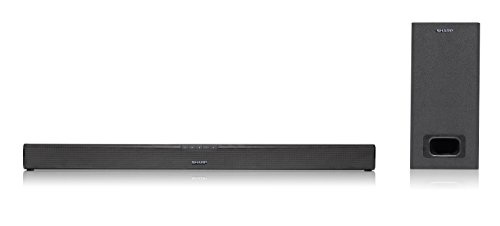 Sharp HT-SBW110 180W 2.1 Slim Wall Mountable Soundbar with Wired Subwoofer, Bluetooth, HDMI ARC/CEC & Remote Control - Black