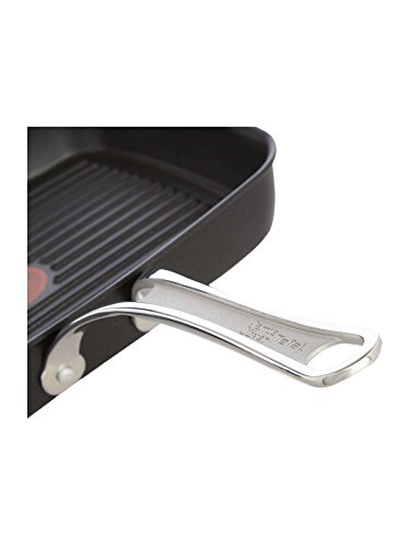 Tefal Jamie Oliver Hard Anodised Premium Series Grill Pan - 23x27cm, Black