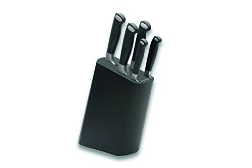 Berghoff 4410007 Messerblock , Edelstahl (x30Cr13), Holz, schwarz, 6-teilig, 27 x 10 x 36 cm