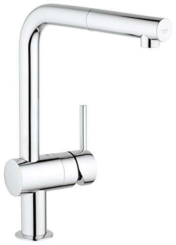 Grohe 32168000 Minta Miscelatore Monocomando Lavello con Doccetta Estraibile, Monogetto, Cromo