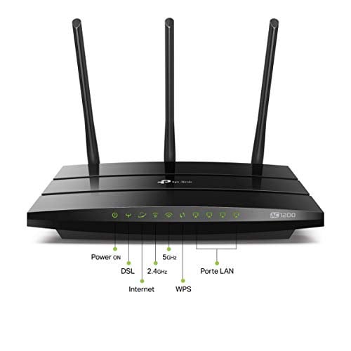 TP-Link Archer VR400 Modem Router VDSL/FTTC/FTTS/ADSL fino a 100Mbps, Wi-Fi AC1200 Dual Band 2,4/5 GHz, 3 Porte 10/100 LAN + 1 Porta 10/100/1000 WAN, USB 2.0, Rete Ospiti, Senza VoIP, Ver.2.0, Nero