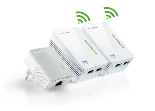 TP-Link TL-WPA4220T KIT AV500 WiFi N300 Powerline Netzwerkadapter(300 Mbit/s, 5 Ports, Plug & Play, Kompatibel mit Adaptern anderer Marken, 3er Set) weiß
