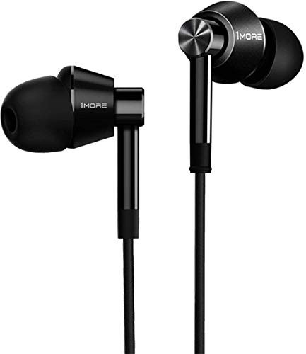 1MORE Dual Driver In-Ear Earphones Hi-Res Comfortable Headphones with Tangle-Free Cable, Noise Isolation, High Resolution, In-Line Control for Smartphones/PC/Tablet - E1017 Space Gray