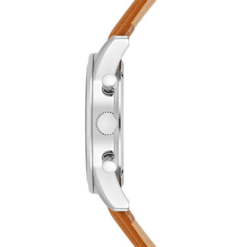 Joh. Rothmann Malte Herrenuhr Chronograph Edelstahl silber/grau Präzisions-Quarzwerk 5 ATM Lederarmband - Chronograph mit Stoppuhr/Totalisatoren-Anzeige