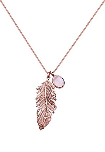 Elli - Colliers - Sautoir Plume Quartz Rose Plaqué Or Rose - Argent 925/1000 - Quartz - 0112541114_70