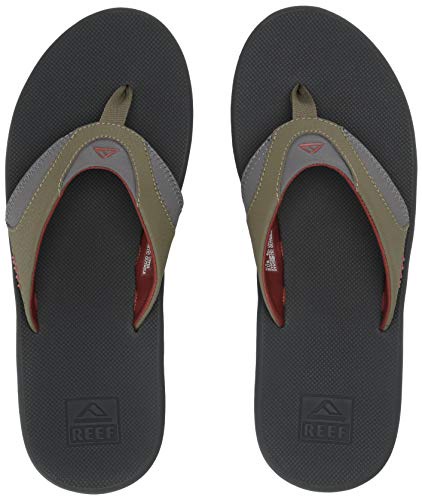 Reef Men's Fanning Flip Flops, Green (Olive/Rust Ovr), 4 UK