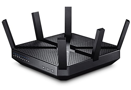 TP-Link Routeur - Wi-FI Gigabit Tri-Bande: 600 Mbps en 2.4 Ghz, 2X 1300 Mbps en 5 Ghz, 5 Ports Ethernet Gigabit, 1 Port USB 3.0 + 1 Port USB 2.0 (Archer C3200)- Noir- AC Tri-Bande Hyper Rapide