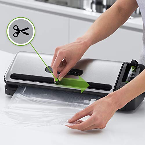 FoodSaver FFS017X Envasadora al Vacío con un Cutter Incorporado, Funciones solo sellado, húmedo/seco y marinar, incluye Rollos/Bolsas