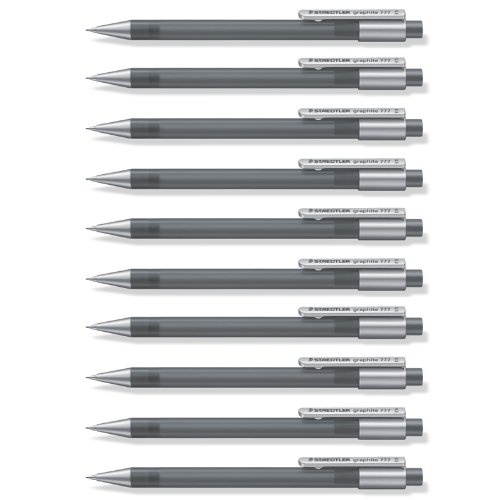 Staedtler Staedtler 777 05-8 Druckbleistift graphite gefüllt mit B-Minen, Minendurchmesser 0,5 mm, Schaftfarbe: grau, 10 Stück im Kartonetui